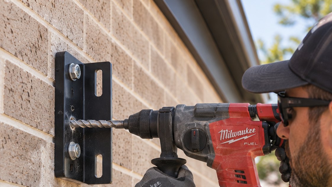 How to Install an Awning into Hollow Brick